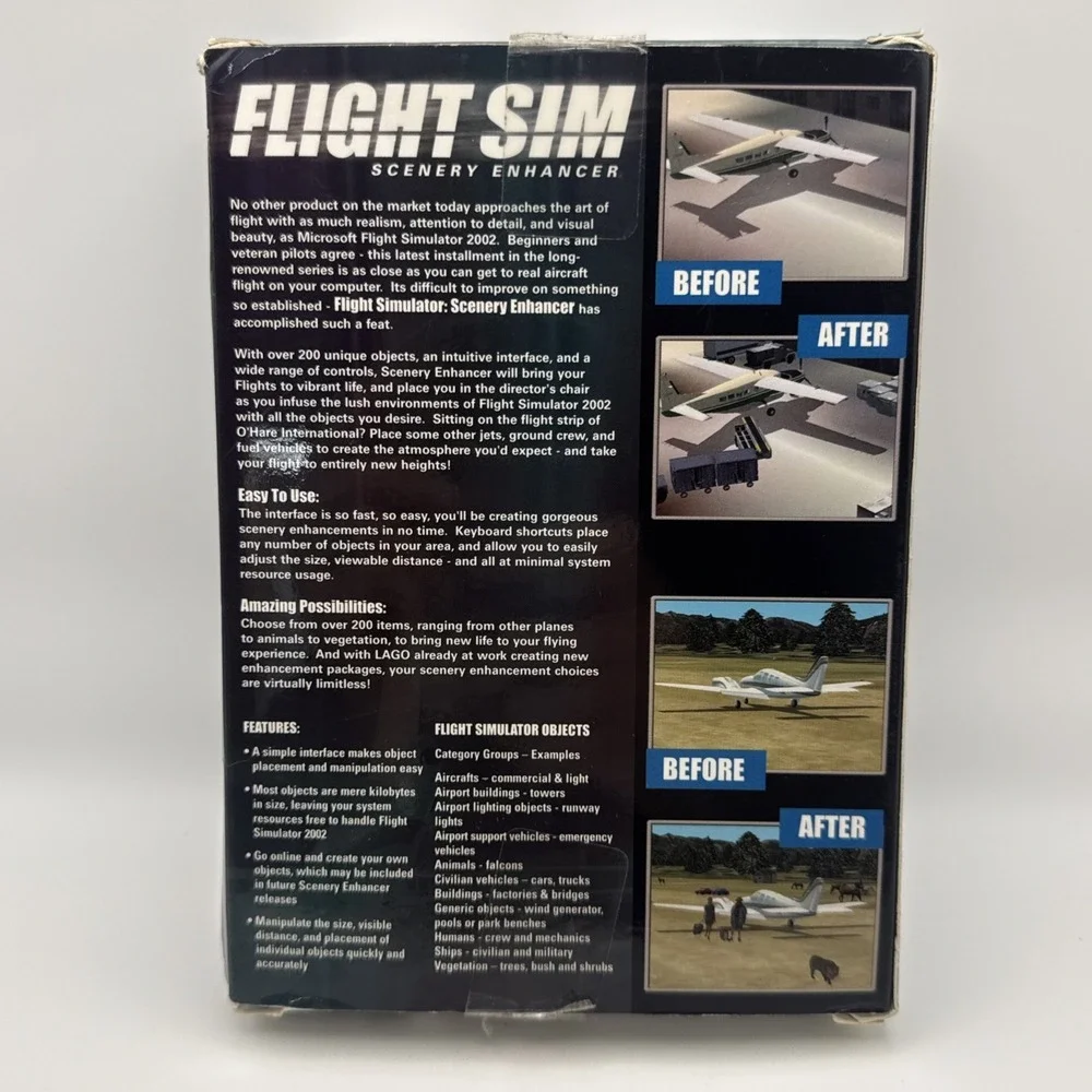Microsoft Flight Simulator Scenery Enhancer PC CD-ROM CIB Rare Boxed Add-On